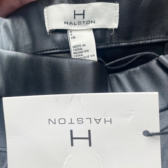 H by Halston black faux leather stretch pants front pockets NWT sz sm - Picture 3 of 11